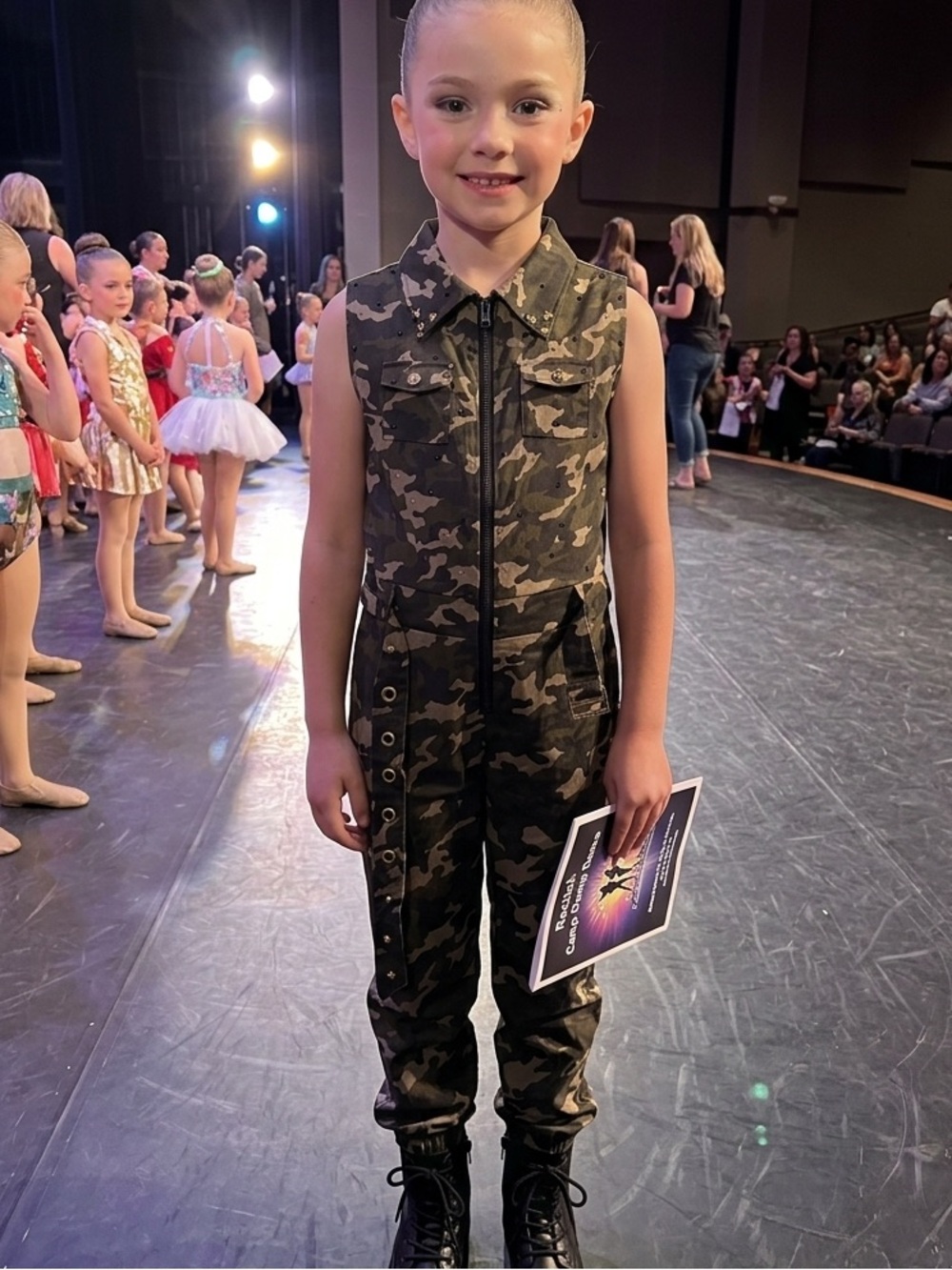 CCM Kids Camo Dance Jumpsuit in Green and Tan